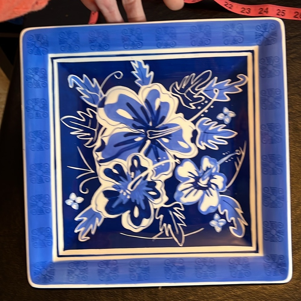 Florida marketplace entertaining beautiful flowered plate dishwasher safe